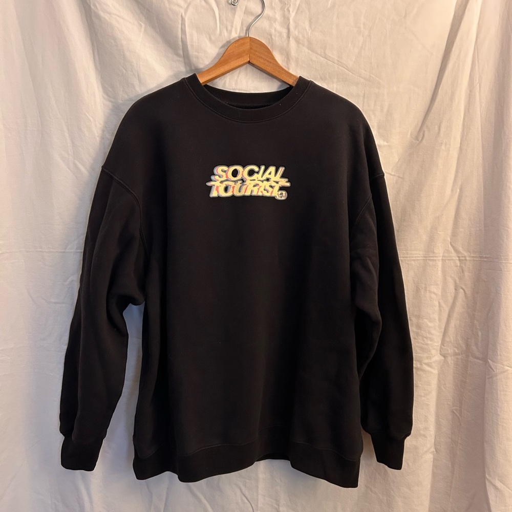 Social Tourist Size Small‎ Sweatshirt Pullover Long Sleeve NWT Groovy Neon Drip